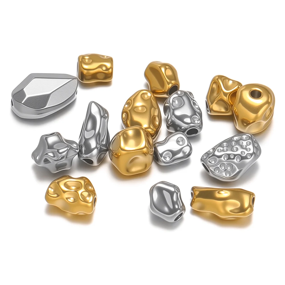 20Pcs Stainless Steel Irregular Bead Rugged Loose Spacer Beads DIY Jewelry Making Bracelet Making Necklace Wholesale Findings image 3