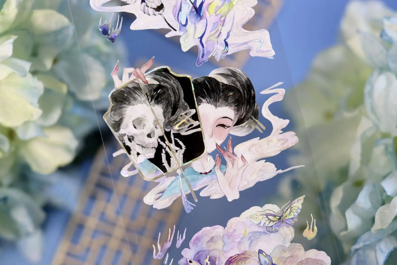 

1-петлевая лента васи для домашних животных [сходная лампа, первая линия] уличный фонарь, журнал, коллаж, задняя карта для мобильного телефона, китайский ужас, окрашенная кожа, Gho