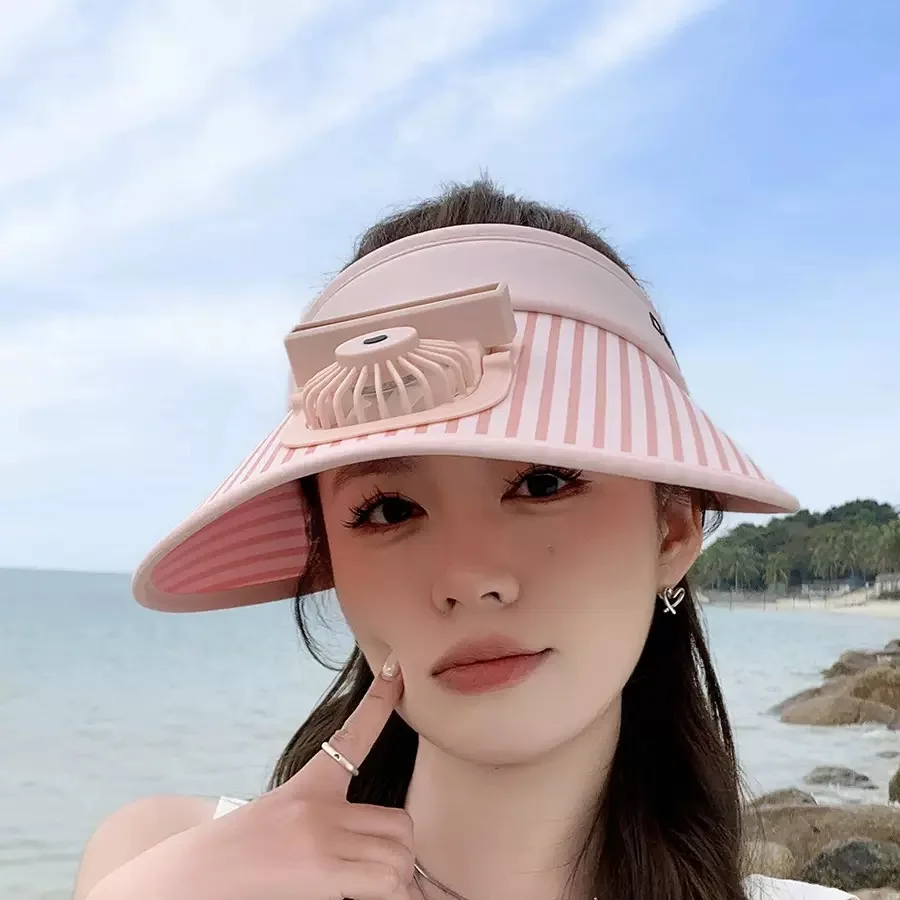 

Hat Summer 2025 New Electric Fan Empty Top Hat Women's Outdoor Sun Hat Charging Voice Control Sunshade Sunscreen Hat