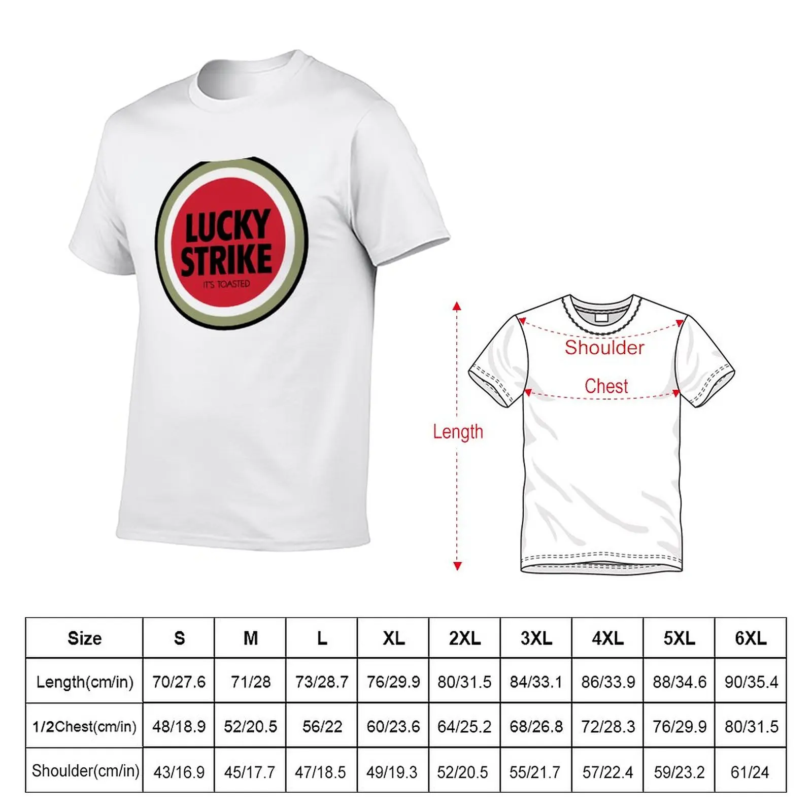 Lucky Strike T-Shirt hippie clothes blanks tops mens graphic t-shirts anime