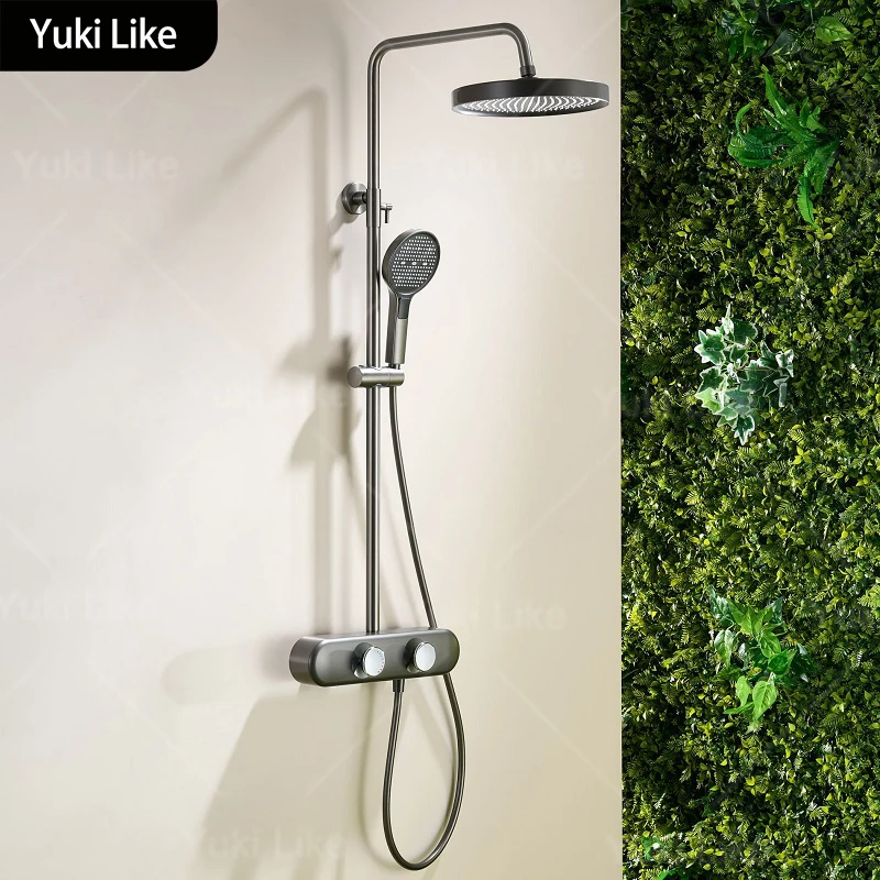 

Бытовой душевой набор, пистолет, серый, многофункциональная ванна для ванной комнаты, вращающаяся душевая система под давлением для горячей и холодной воды