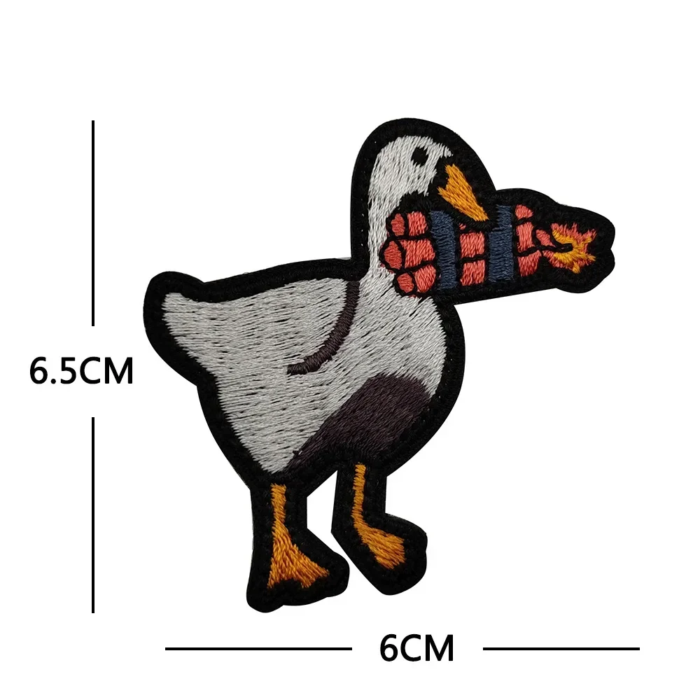 Cute Duck with Knife Tactical Patches Funny Embroidery Frog Morale Badge Military FAFO Armband Backpack Jacket Hook&Loop Sticker