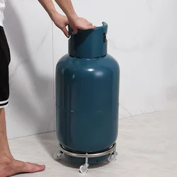 Soporte móvil para botella de Gas, tanque de propano, soporte móvil para Dolly, acero inoxidable plateado para el hogar