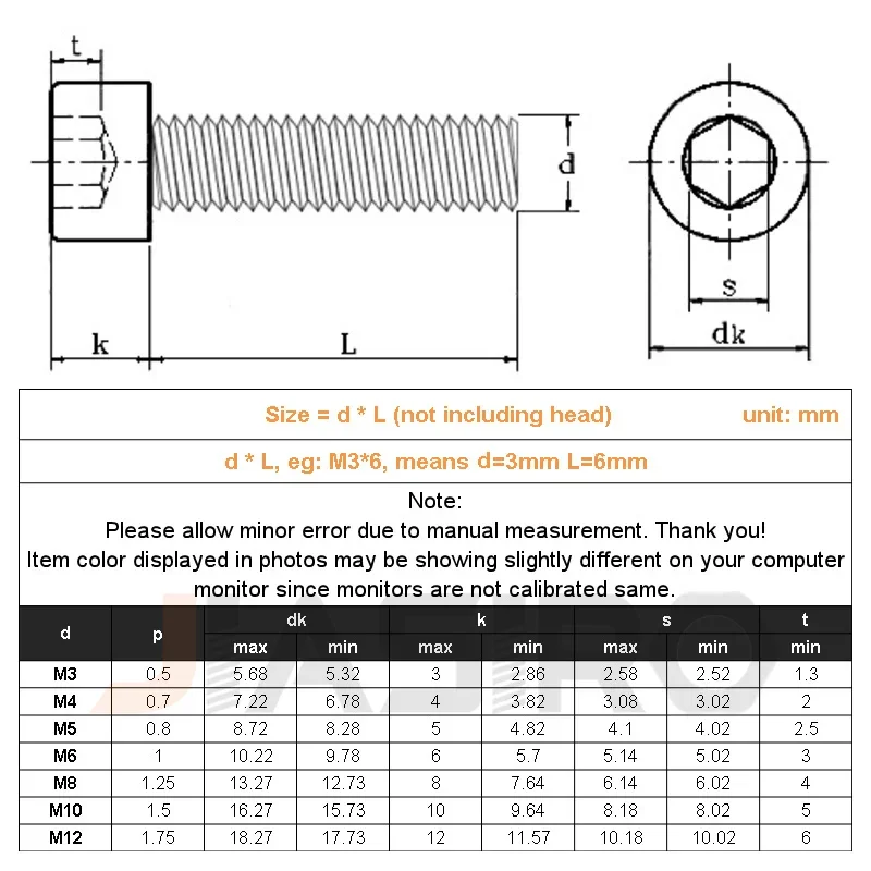 5/10/20/50pcs Nylon Hexagon Hex Socket Head Screw M3 M4 M5 M6 M8 M10 Black White Plastic Bolts Insulated Screw