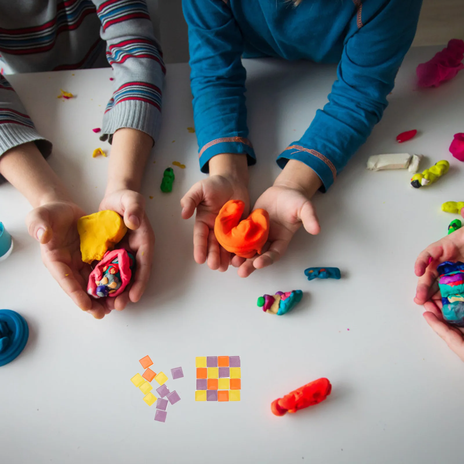 

300pcs Colorful Crystal Glass Wall Tiles Waterproof Heatproof Sticker For Bathroom Kitchen Decoration Mosaic Ceramic Tiles