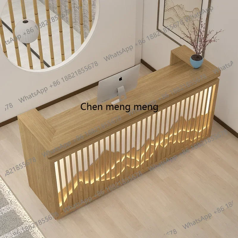 Log Type Bar Counter Reception Desks Beauty Salon SPA Coffee Shop Checkstand Shop Counter Billiard Room Furniture