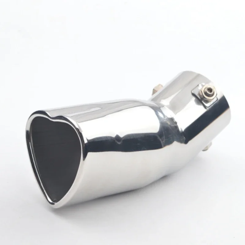 Heart shape Car Auto Exhaust Muffler Tip Stainless Steel Pipe Chrome Trim Rear Tail  Automobile exhaust pipe