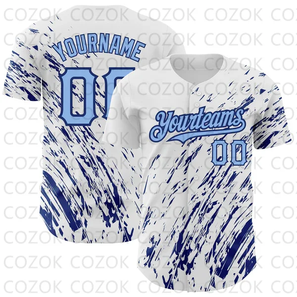 Custom Blue Line Baseball Jersey Men and Women Section Shirt 3D Printed Shirt Team Shirts Hip Hop Unisex Tops