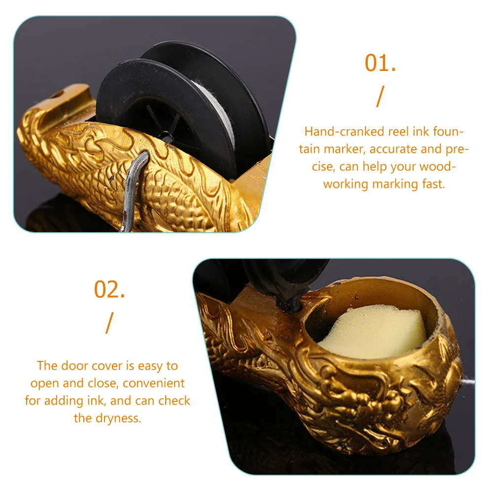 Kotak Kapur Premium 30M Reel Tinta Manual Untuk Alat Pertukangan Kayu Tukang Kayu Tali Nilon Tahan Lama Instrumen Pengukur