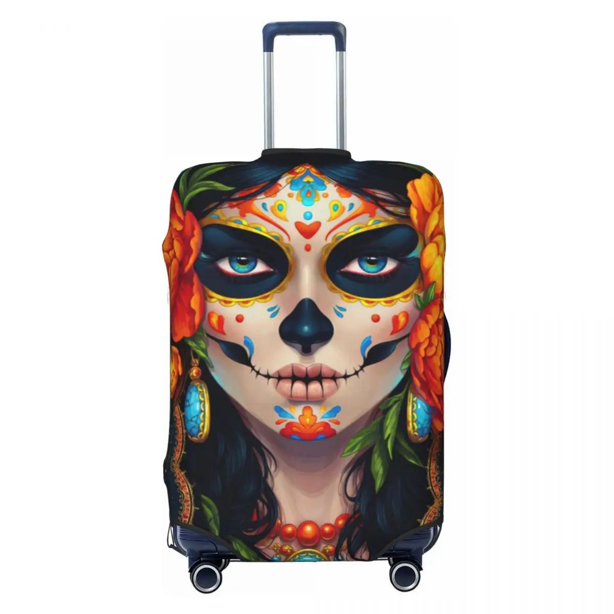 Day Of The Dead,Maria Dimova Print Luggage Protective Dust Covers Elastic Waterproof 18-32inch Suitcase Cover Travel Accessories