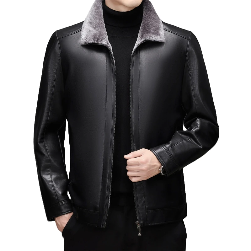 

Мужская мотоциклетная кожаная куртка с лацканами. Мужская новая американская ветрозащитная кожаная куртка со встроенным мехом и бархатной кожаной курткой.