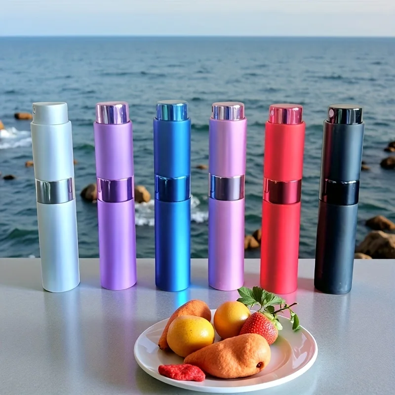 6Pcs 8ml Refillable Travel Perfume Spray Bottles, Leak-Proof Mini Cologne Spray Bottles, with Glass Inner Layer and Aluminum Outer Shell - Perfect for Using Perfume on the Go, at Work, or on Dates