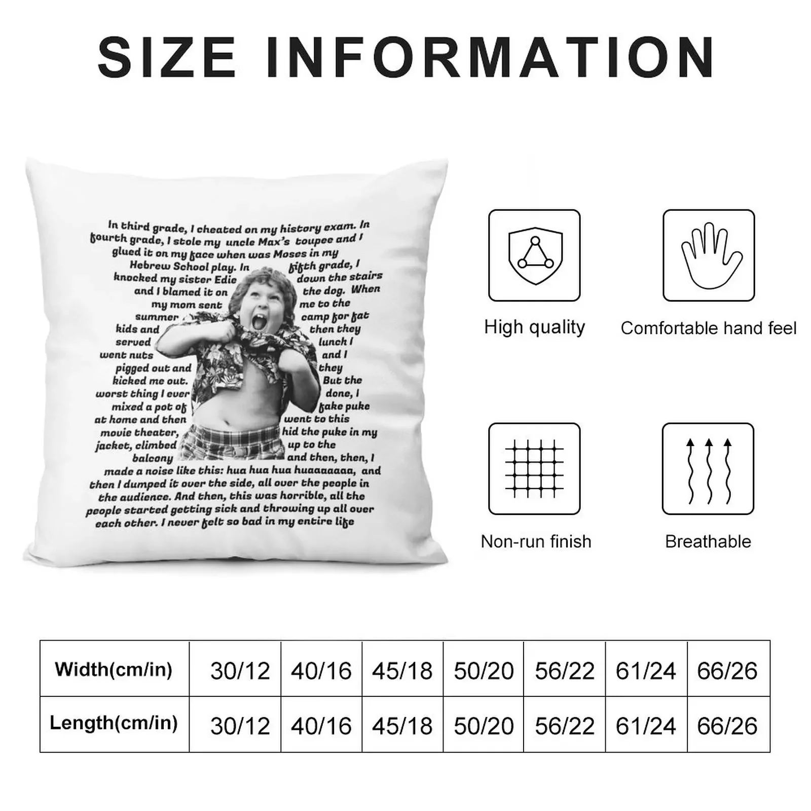 Chunk's Confession Throw Pillow Pillowcases Cushion Covers Sofa Custom Cushion Throw Pillow Luxury Pillow Cover