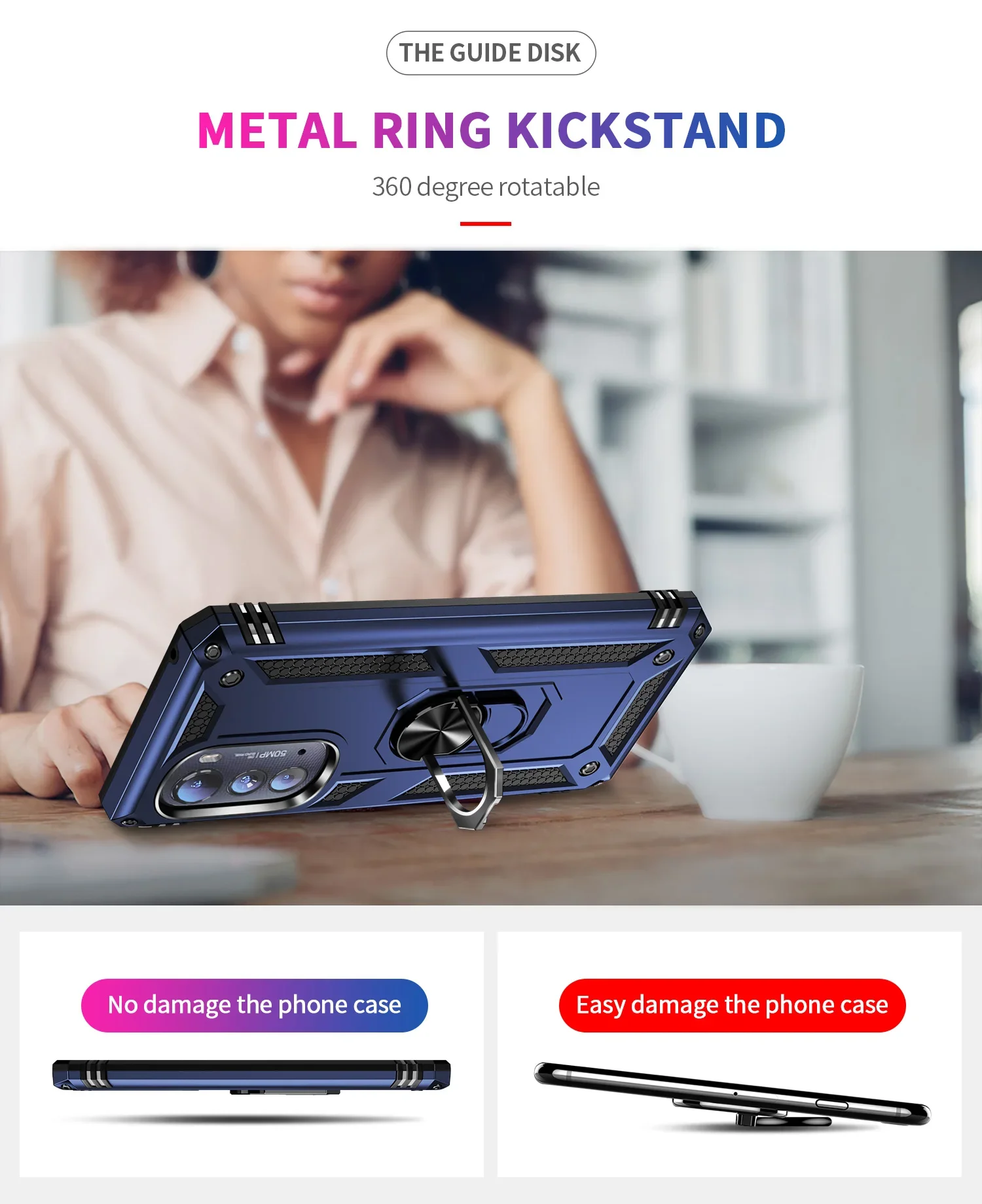 لموتورولا موتو إيدج بلس 2023 2022 2024 2021 جراب هاتف درع وعرة العسكرية للصدمات حلقة مغناطيسية غطاء للحماية حالات #5