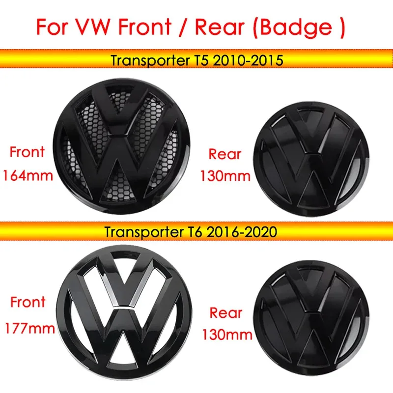 

For VW T5 T6 Car Hood Front Grill Emblem Tail Trunk Logo Cover Decoration For Volkswagen Transporter T5 T6 2010-2020 sportvan