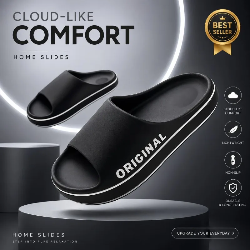 

Classic Slip-Resistant Soft Summer Slippers for Women and Men Indoor Outdoor Comfortable Home Footwear