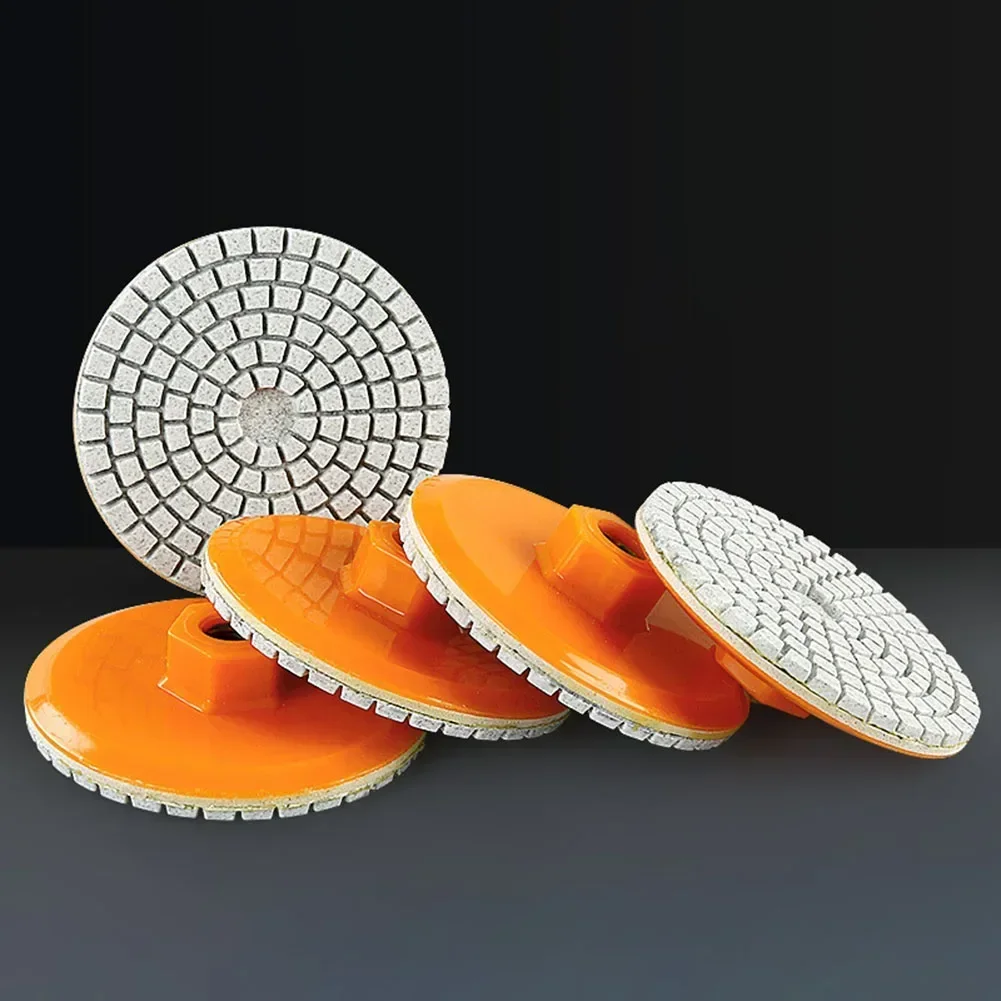 Tampone per lucidatura diamantato da 80 mm da 3 pollici Disco abrasivo per lucidatura asciutto e bagnato per strumenti per smerigliatrice angolare con disco abrasivo integrato in marmo e cemento