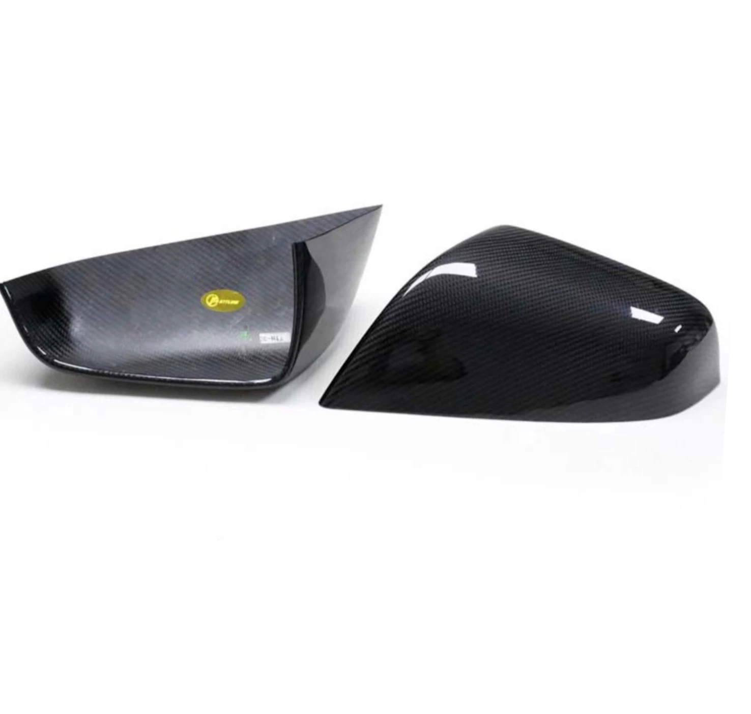 Glossy Carbon Fiber Sticker Mirror Caps Mirror Caps Stocker for Tesla Model S