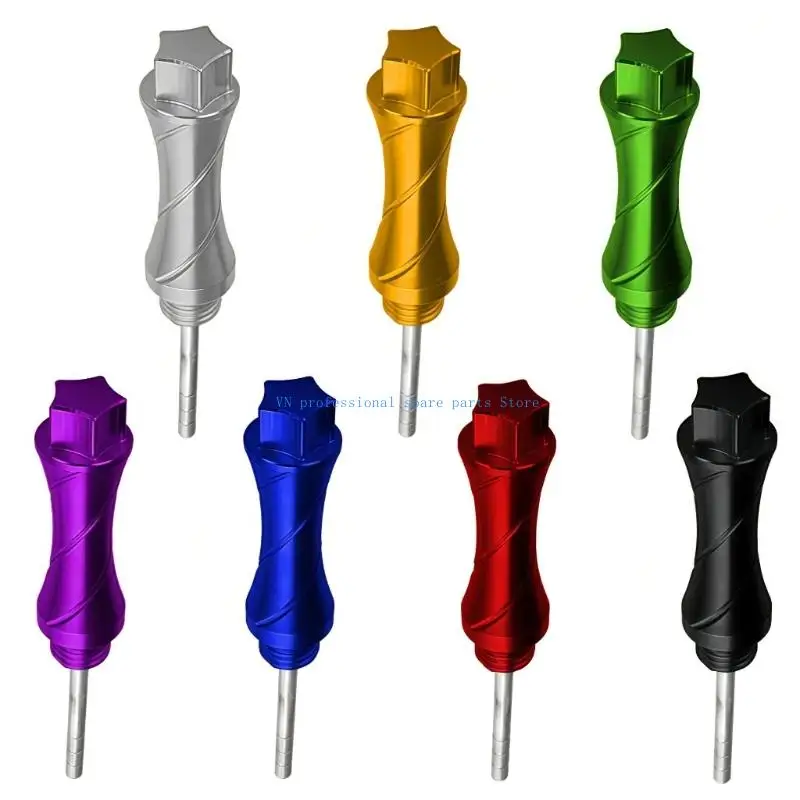 41XA Motorcycle Oil Level Dipstick Oil Level with Lobed Grip, Threaded Base, and Machined Aluminum Body Construction