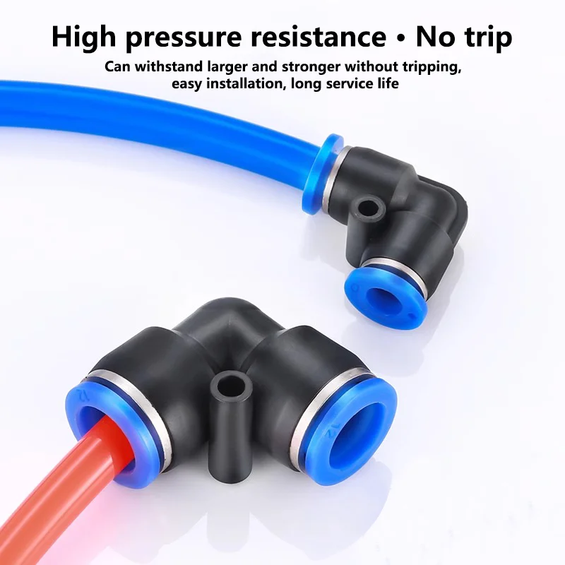 20PCS Pneumatic Quick Fitting PV 90 Degree Elbow Plastic 4mm 6mm 8mm 10mm Air Parts Pipe Push In Water Quick Connector 2 Way