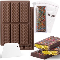 dubai chocolate mold bar  pistachio 2PS chocolate bar silicone thick mold for filling bars, largecandy bar mold for filling