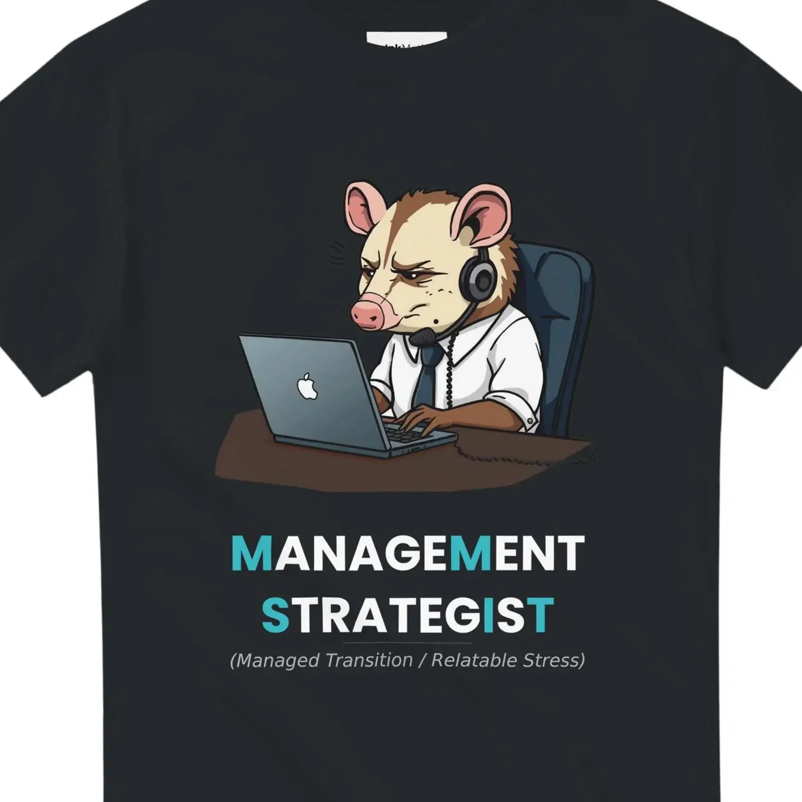 Management StrategisT T Shirt Funny Office Humor Managed Transition Relatable Stress vintage Washed Top For Everyday Wear