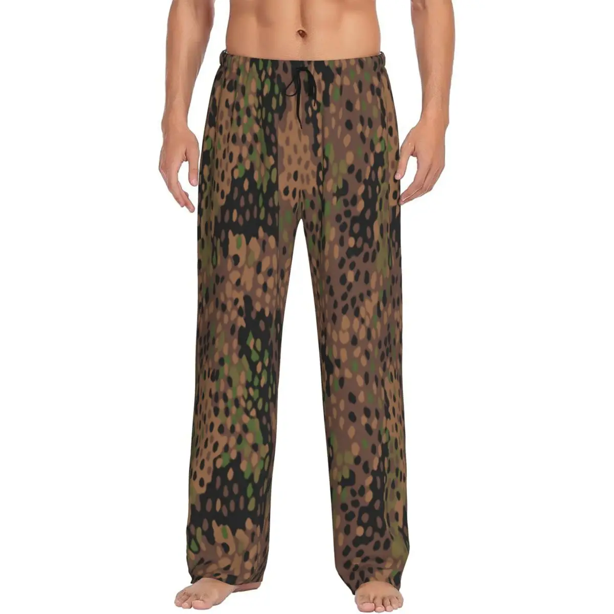 

Custom M44 Pea Dot Camo Pajama Pants Men's Sleepwear Lounge Sleep Bottoms Stretch with Pockets