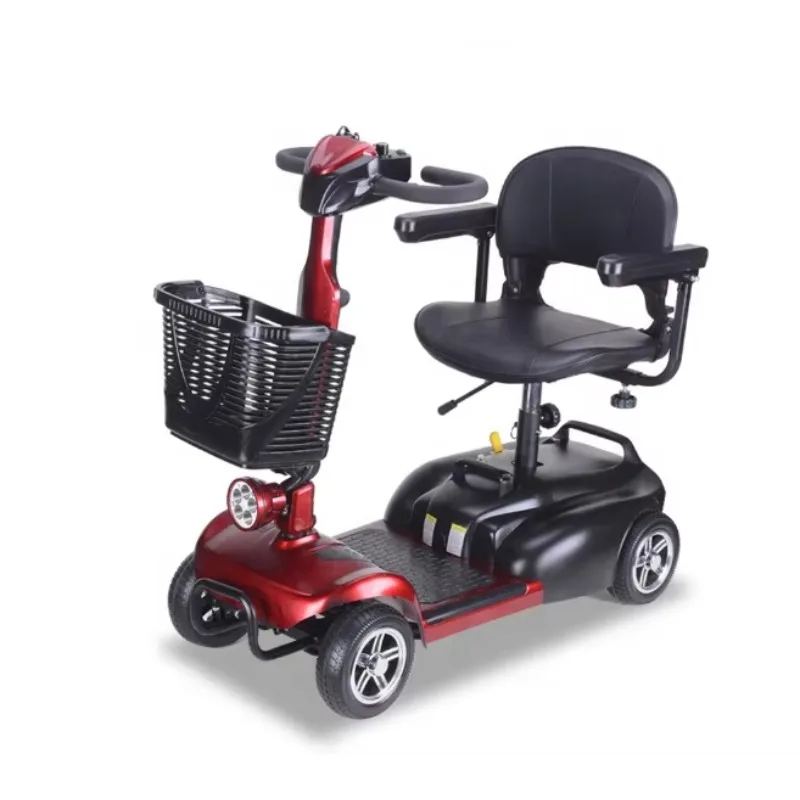 

Электрический скутер для инвалидов с литиевой батареей, увеличенным запасом хода, цельнолитыми шинами, четырьмя колесами, складной, из алюминиевого сплава