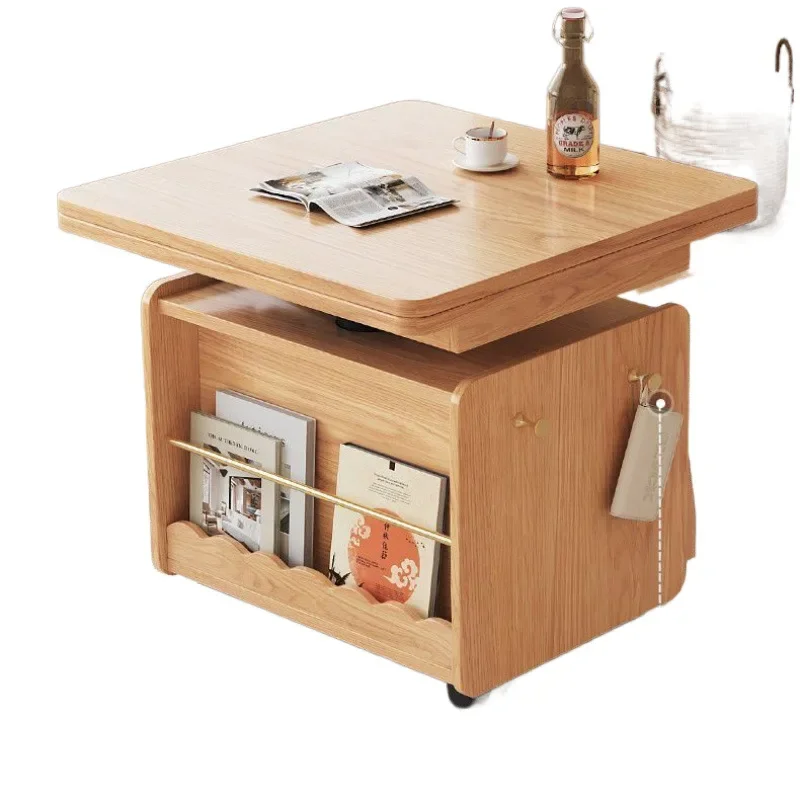 

Solid wood multi-functional coffee table Lifting tea table next to sofa Living room dining table