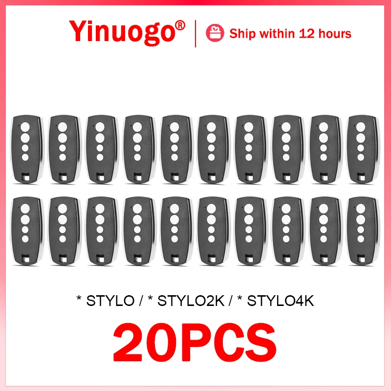 

20pcs For STYLO2K STYLO4K STYLO Garage Door Remote Control 433.92MHz Rolling Code Compatible With STYLO 2K 4K Hand Transmitter