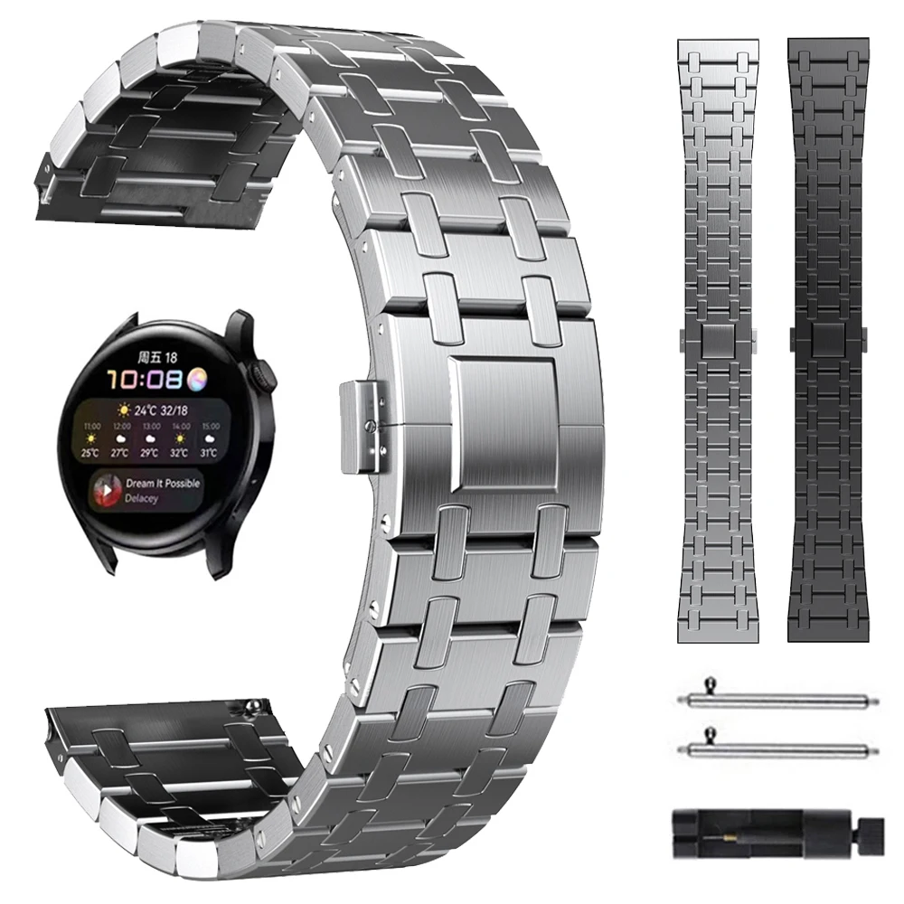 

Ремешок для часов HUAWEI WATCH 3 GT 2 Pro GT3 46/22 мм, металлический браслет из нержавеющей стали для HONOR Watch Magic GS Pro correa