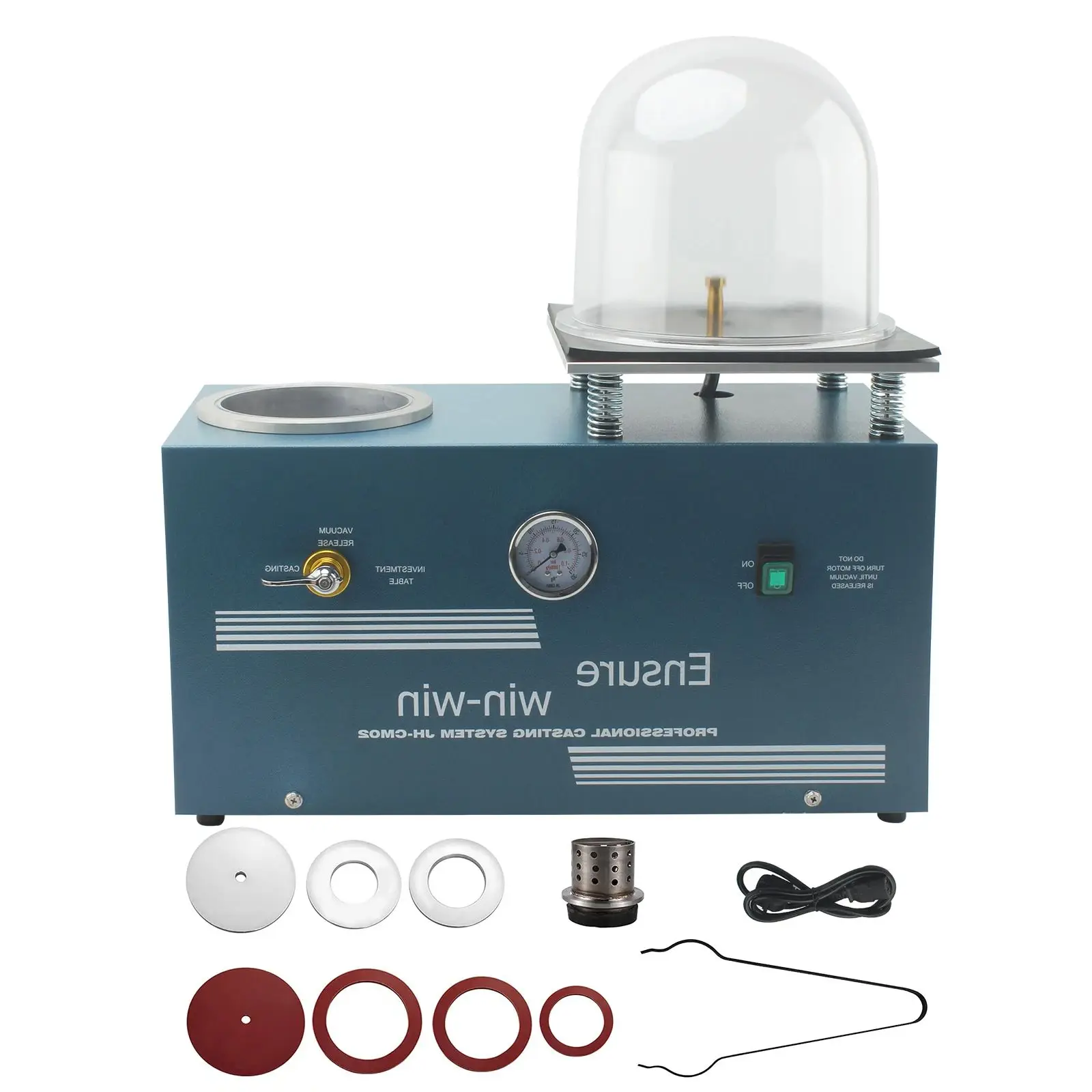 2L Jewelry Vacuum Casting Machine Kit - Lost Wax Casting Combo with 14x19cm Bell Jar for Professional Crafting