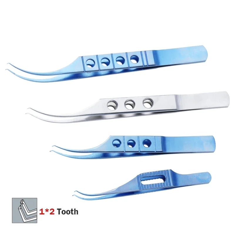 Ophthalmic Colibri Beaked Toothed Forceps 1*2 Tooth Fine Pierse Tips Tweezers Dental Ophthalmic Surgical Instrument 1pcs