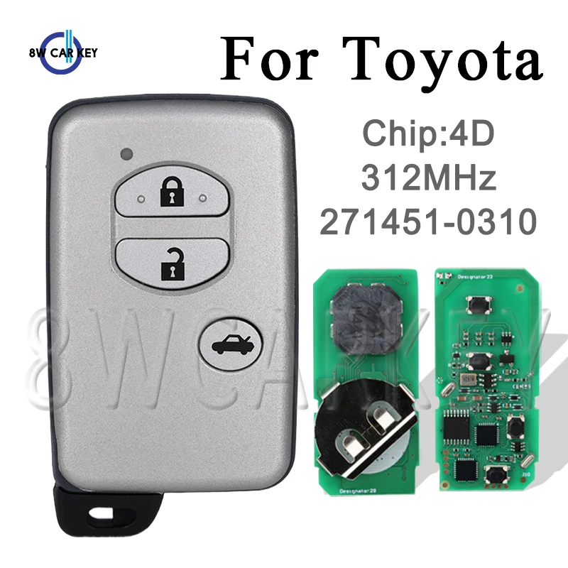 Remote Smart Car Key 312Mhz for Toyota Camry Crown Mark X Majesta Japanese Imported 2005-2010 271451-0310 4D Chip Keyless Go