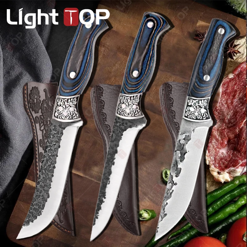 

Stainless Steel Forged Kitchen Knives Meat Chopped Cleaver Butcher Beef Lamb Cutting Knife Ultra-sharp Boning Knife Fruit Peeler