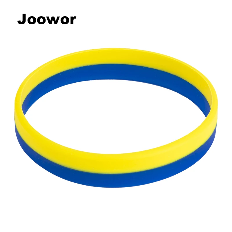 Ukraine Flag Silicone Rubber Wristband Flexible Wrist Band Cuff Bracelet Sports Casual Bangle Silicone Bracelet Fitness