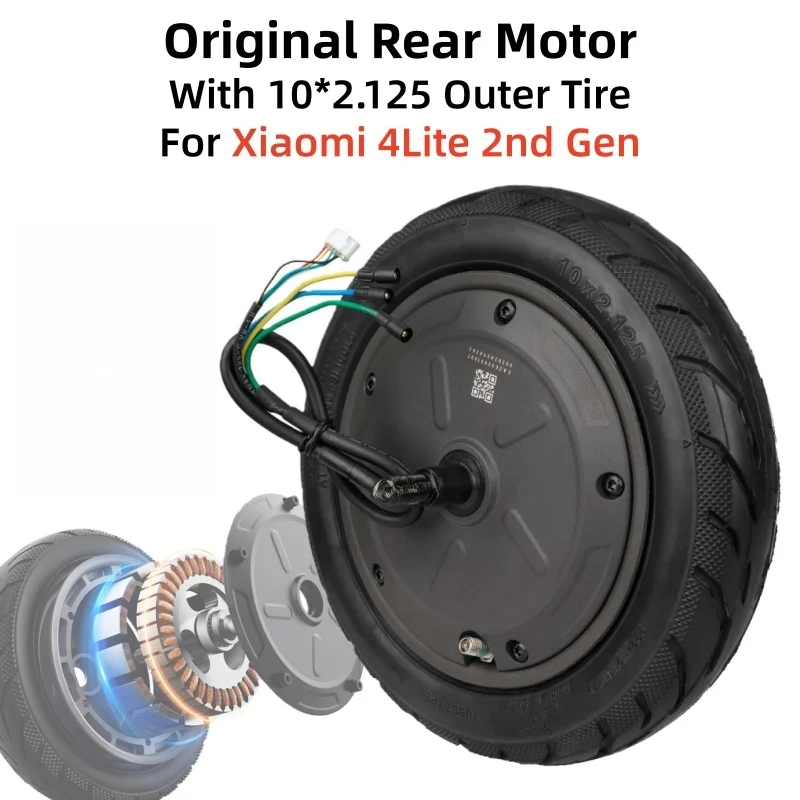 

36V500W Original Rear Motor Wheel for Xiaomi 4 Lite 2nd Gen Electric Scooter Engine Motor Parts with 10*2.125 250*54 Outer Tire
