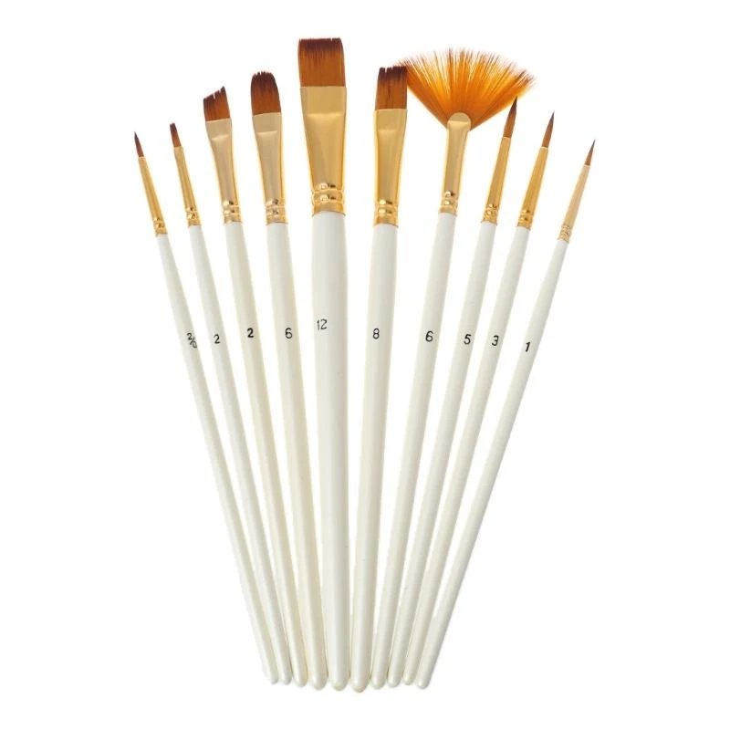 

Watercolor Paint Brush 10pcs/set Professional Beginner Starter Creation Gadget for Primary School Senior Shcool Student
