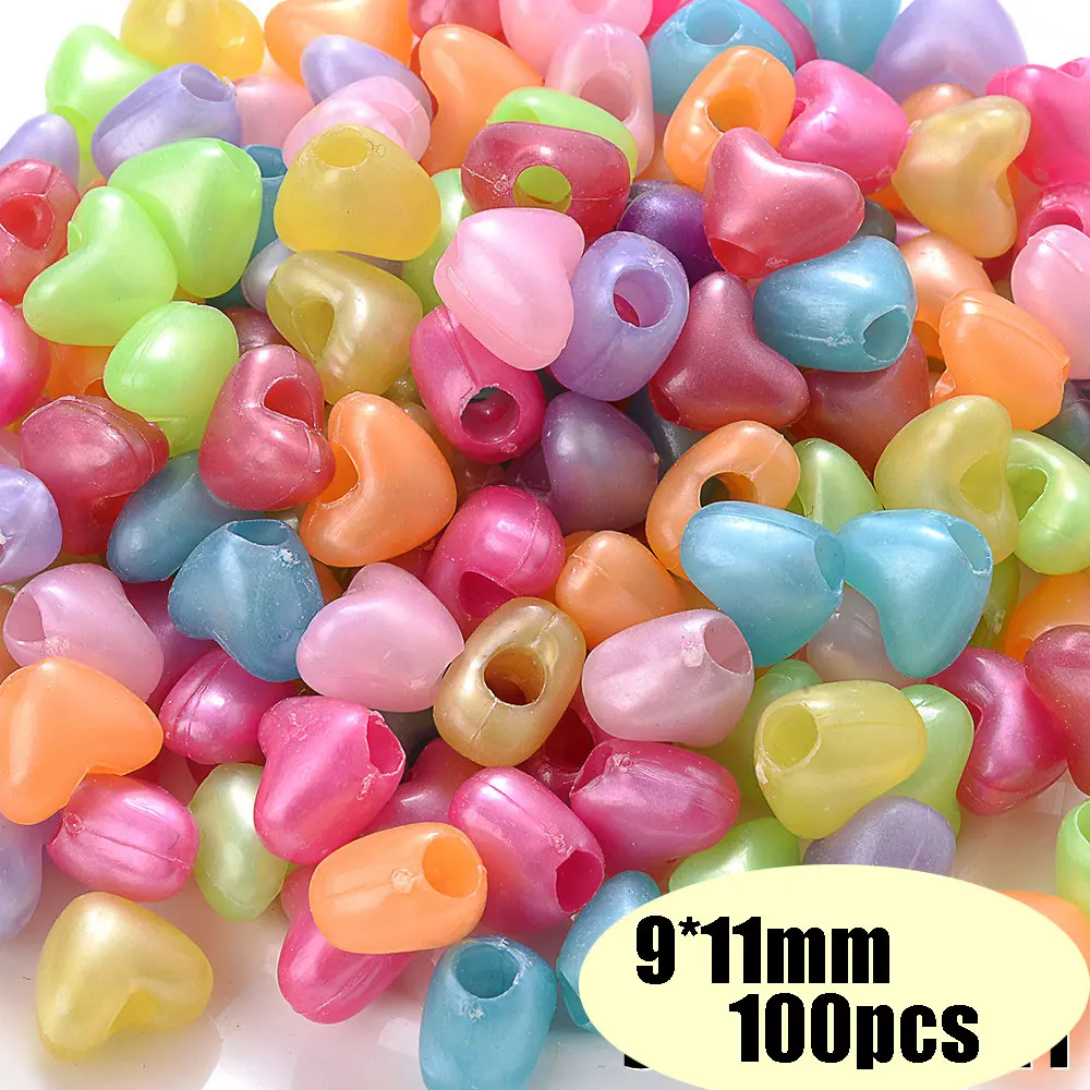 Summer Colorful Pony Beads HandCrafts Big Hole Beads For Kids DIY Bracelet Necklace Making Fashion Hair Beads Accessories - view 6