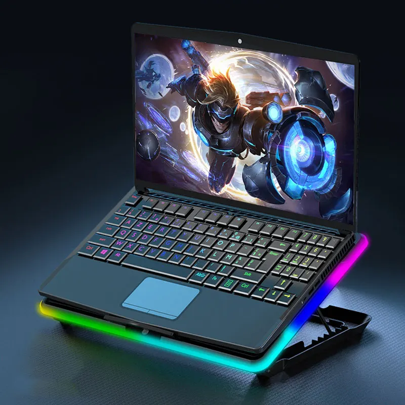 Laptop Stand Cooler RGB Cute Laptop Cooling Bracket Gamer Macbook PC Loptop Fan Heatsink with RGB Light Effect 7gear for Gi