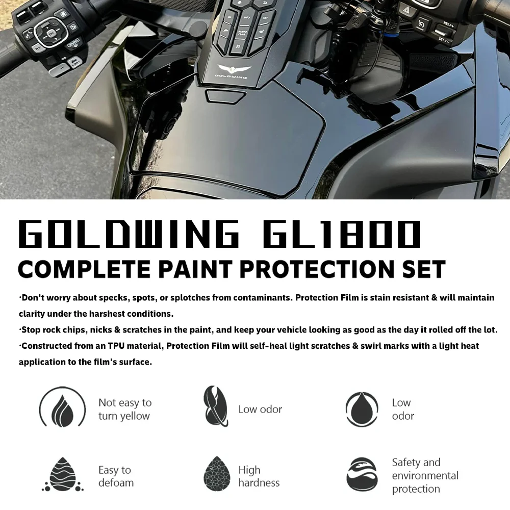 

Аксессуары для HONDA GOLDWING GL1800 полный набор для защиты краски GL 1800 ТПУ Защитная Наклейка для тела золотые крылья части