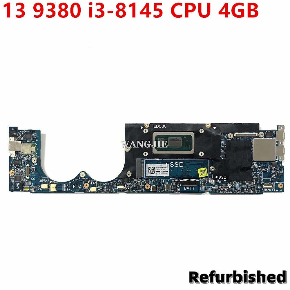 ED030 LA-E672P With i3-8145 CPU 4GB Mainboard For Dell XPS 13 9380 CN 00XMMK 0XMMK Laptop Motherboard 100% Tested OK