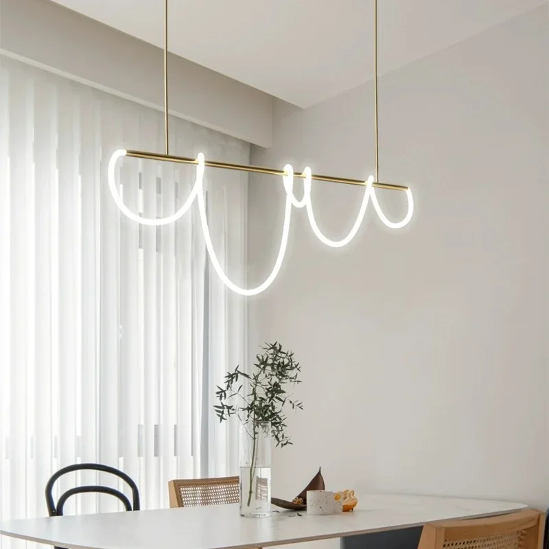 Nordic Hose Led Ceiling Chandelier Modern LED Pendant Lamp For Kitchen Dining Living Room Golden Home Decor Lighting Fixture