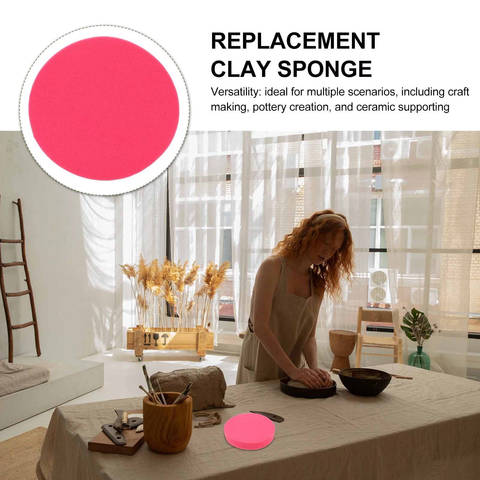 

Ceramic Foam Pad Soft Round Sponge Mat For Pottery Clay Crafts Non-Slip Support Diy Painting Tool Watercolor Projects