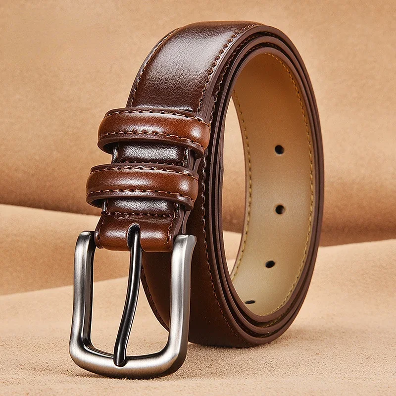 

Belt Male Fashion Men's Luxury Cowskin Belts For Jeans Genuine Leather Strap Pin Buckle Cummerbunds Ceinture