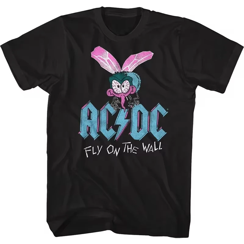 

Винтажный американский уличный нишевый дизайн Sense Ac / D Band Lâche Coton Ras Du Cou Rock Imprimé À Manches Courtes Pour Hommes