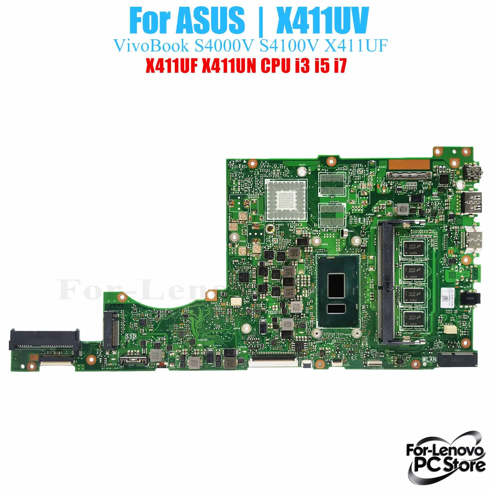 

X411UV для ASUS VivoBook S4000V S4100V, материнская плата для ноутбука X411UF X411UN, процессор i3 i5 i7, материнская плата для ноутбука