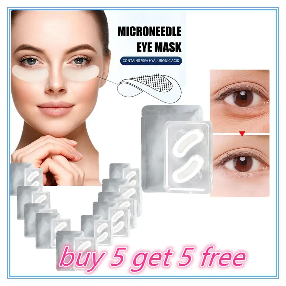 

1-20pc Hyaluronic Acid Microneedle Eye Patches Mask For Anti Wrinkle Aging Dark Circles Moisturizing Under Eye Gel Pads Skin