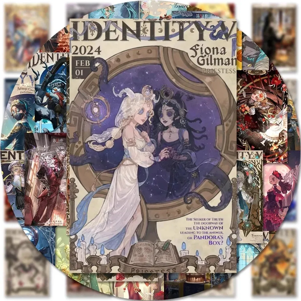 63Pcs Identity V Calendar Sticker  Decorative Desktop Skateboarding Phone Case Luggage Bicycle Computer Helmet Motorcycle ﻿