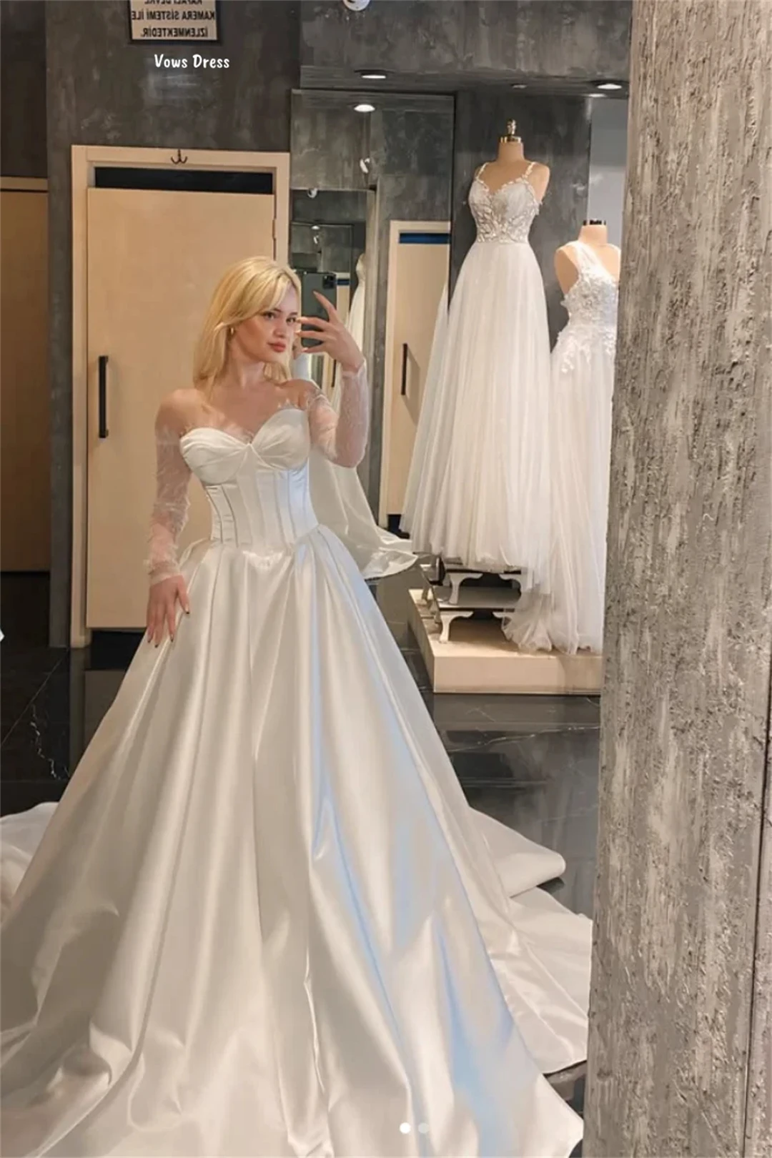 Vows Line A-vestidos de noche para mujer, vestido de fiesta de boda hecho a medida, vestido de graduación para mujer, vestidos elegantes, bata de satén